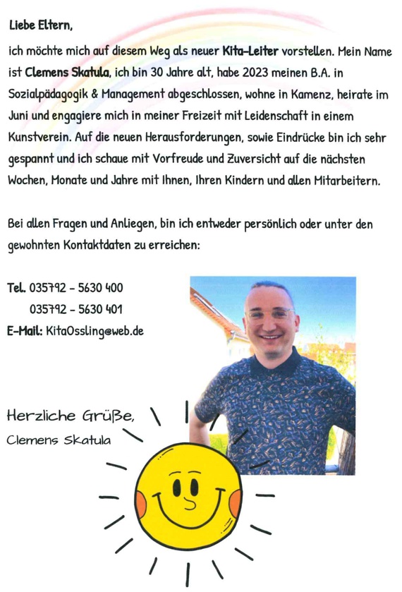 Neuer Leiter der Kindertagesst&auml;tte